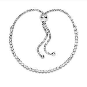 Pandora *Retired* Sterling Silver Sparkling Slider Tennis Bracelet up to 8.25"